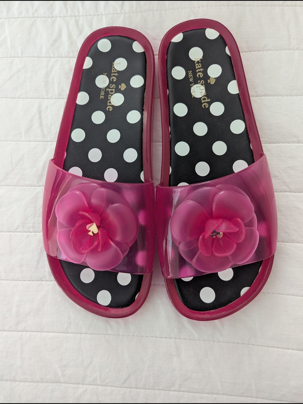 kate spade New York Pink Floral Slide Sandals